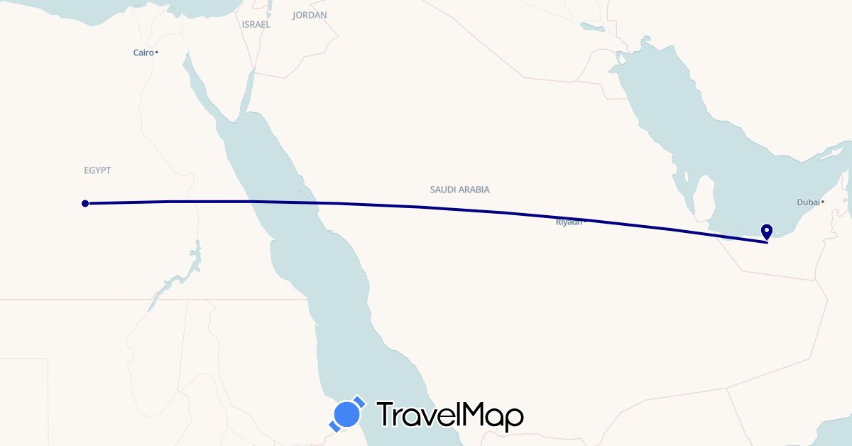 TravelMap itinerary: driving in United Arab Emirates, Egypt (Africa, Asia)